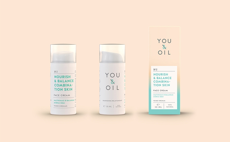 化妝品品牌包裝設計，有效地使用色彩編碼，增強產品的自然和專業形象