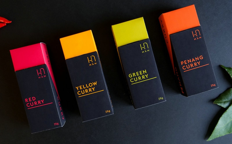 咖喱包裝設(shè)計，把制作泰國咖喱的所有主要原料打包成一個包裝