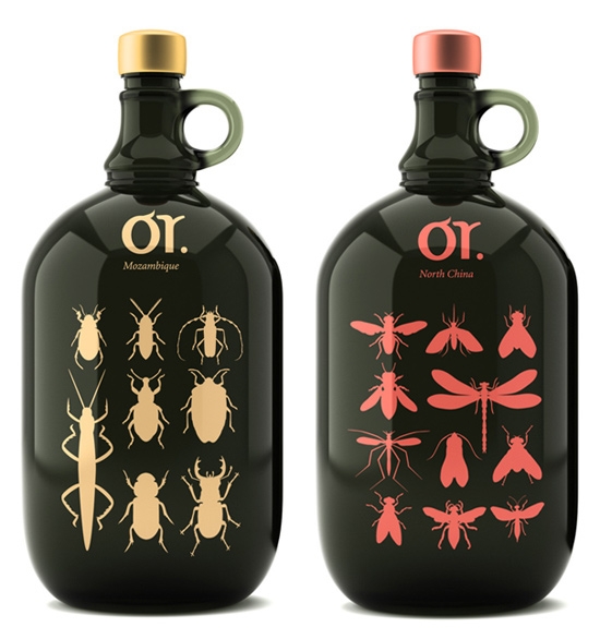 莫斯科昆蟲“或葡萄酒”品牌包裝設(shè)計，不過看起來有點恐怖