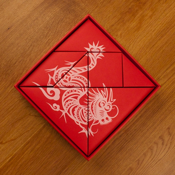 春節禮品盒包裝設計，新年七巧板的妙用