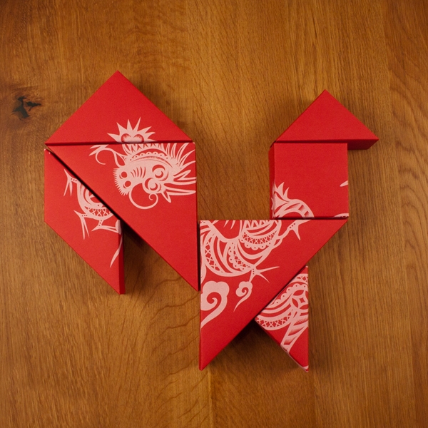 春節禮品盒包裝設計，新年七巧板的妙用