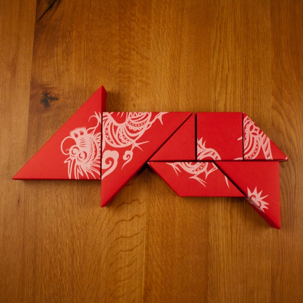 春節禮品盒包裝設計，新年七巧板的妙用