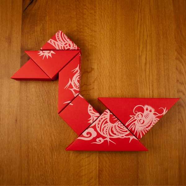 春節禮品盒包裝設計，新年七巧板的妙用