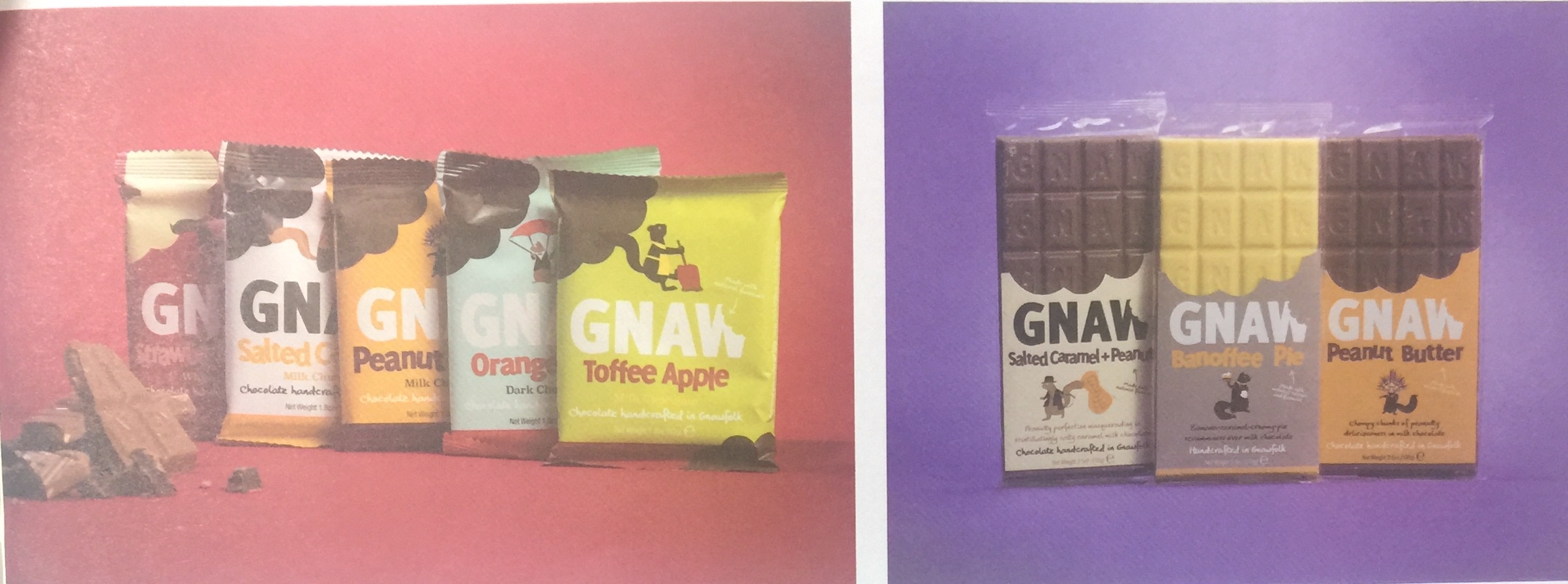 畫風大膽顏色鮮艷的巧克力包裝設計