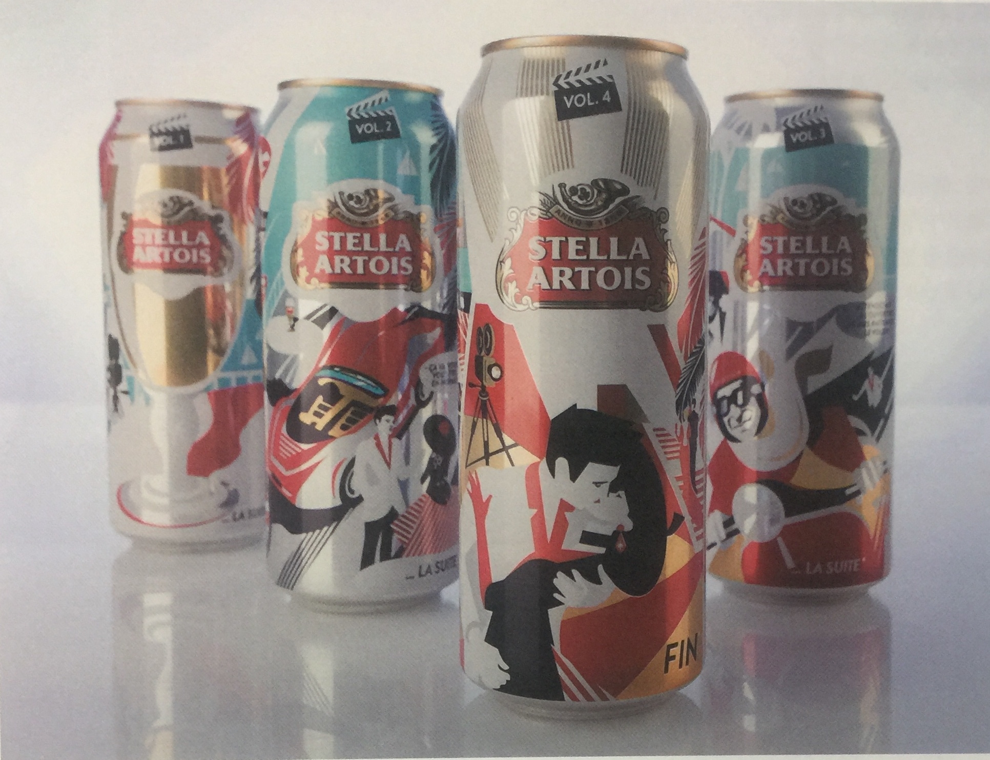 漫畫風格的電影院啤酒包裝設計